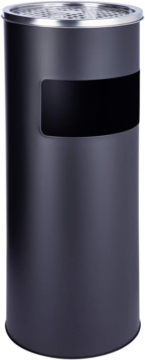 Standaschenbecher mit Mülleimer 30 L Schwarz | Aschenbecher für Raucherbereich & Außenbereich mieten